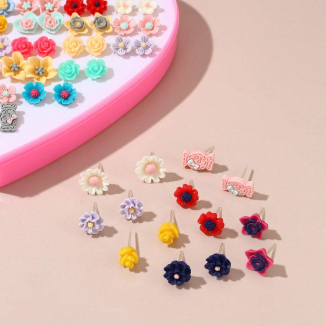 36 pcs Set Flower Earrings