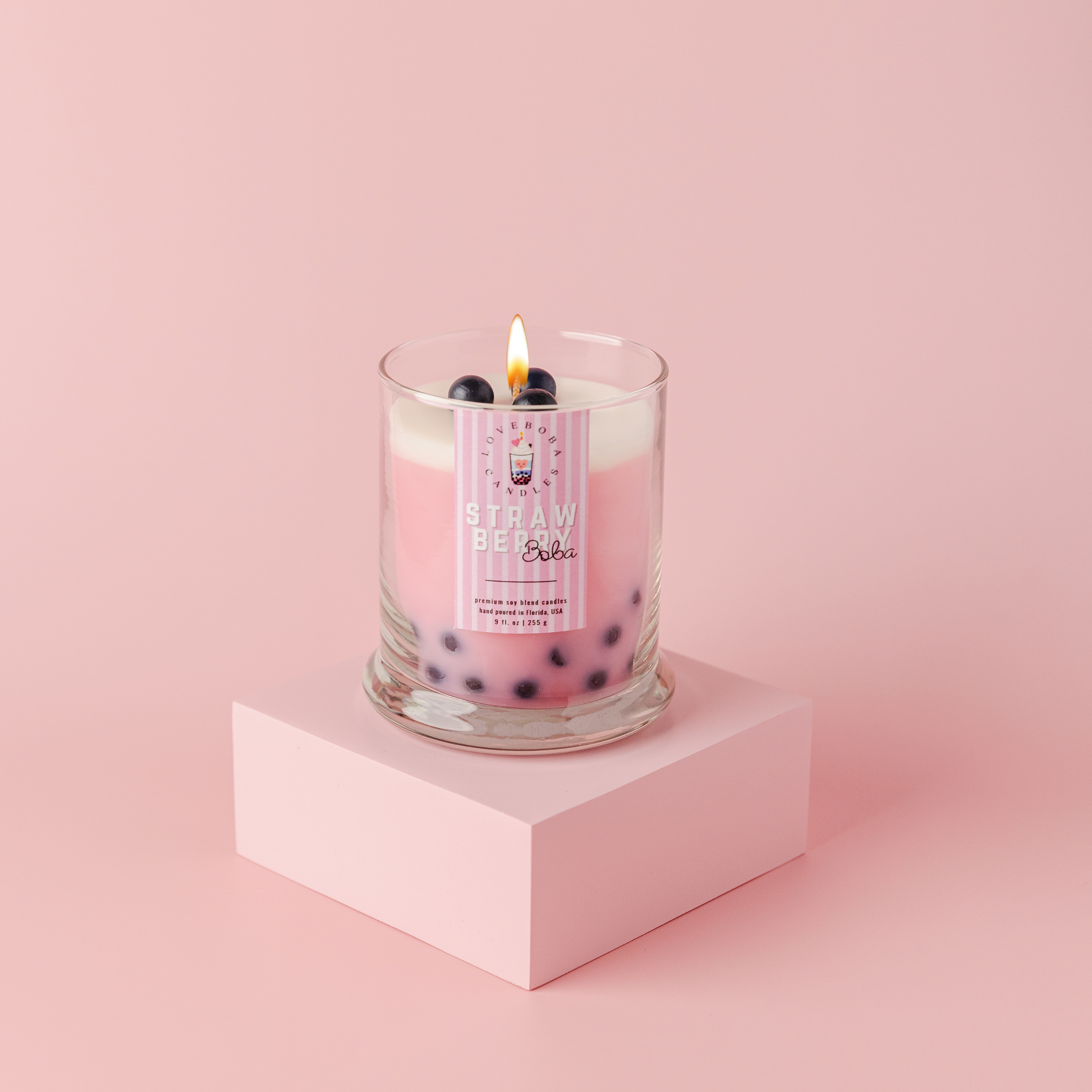 【全品送料無料】 – Candle Boba Strawberry Love LLC Candles Boba キャンドル