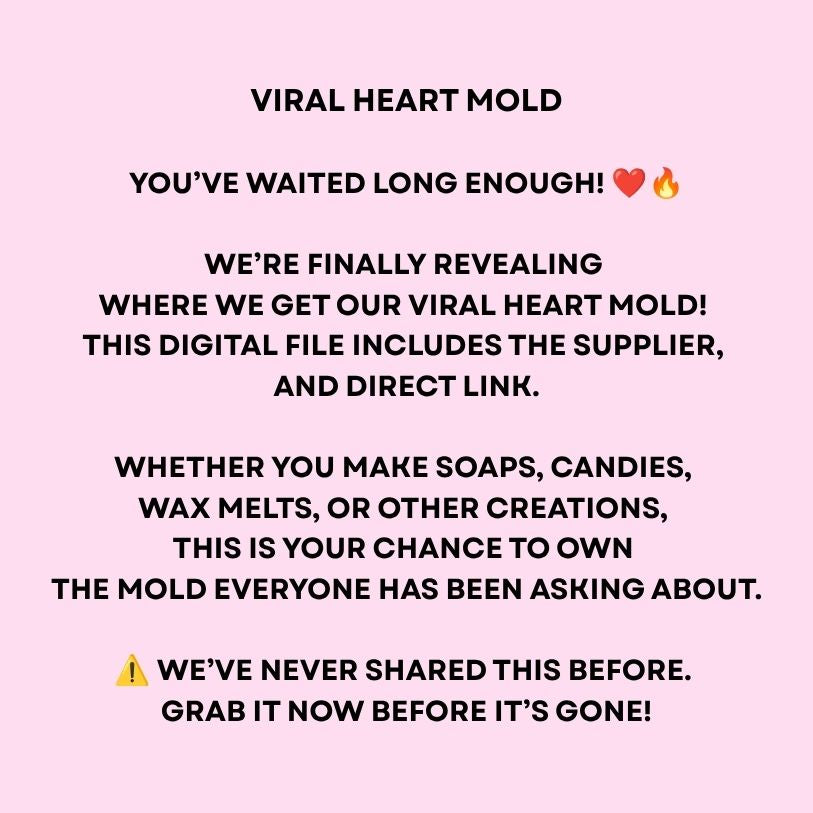 VIRAL HEART MOLD REVEAL & FRAGRANCE OIL SUPPLIER REVEAL