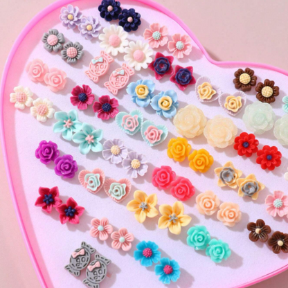 36 pcs Set Flower Earrings