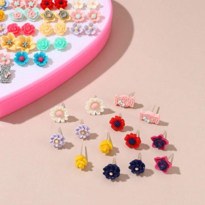 36 pcs Set Flower Earrings