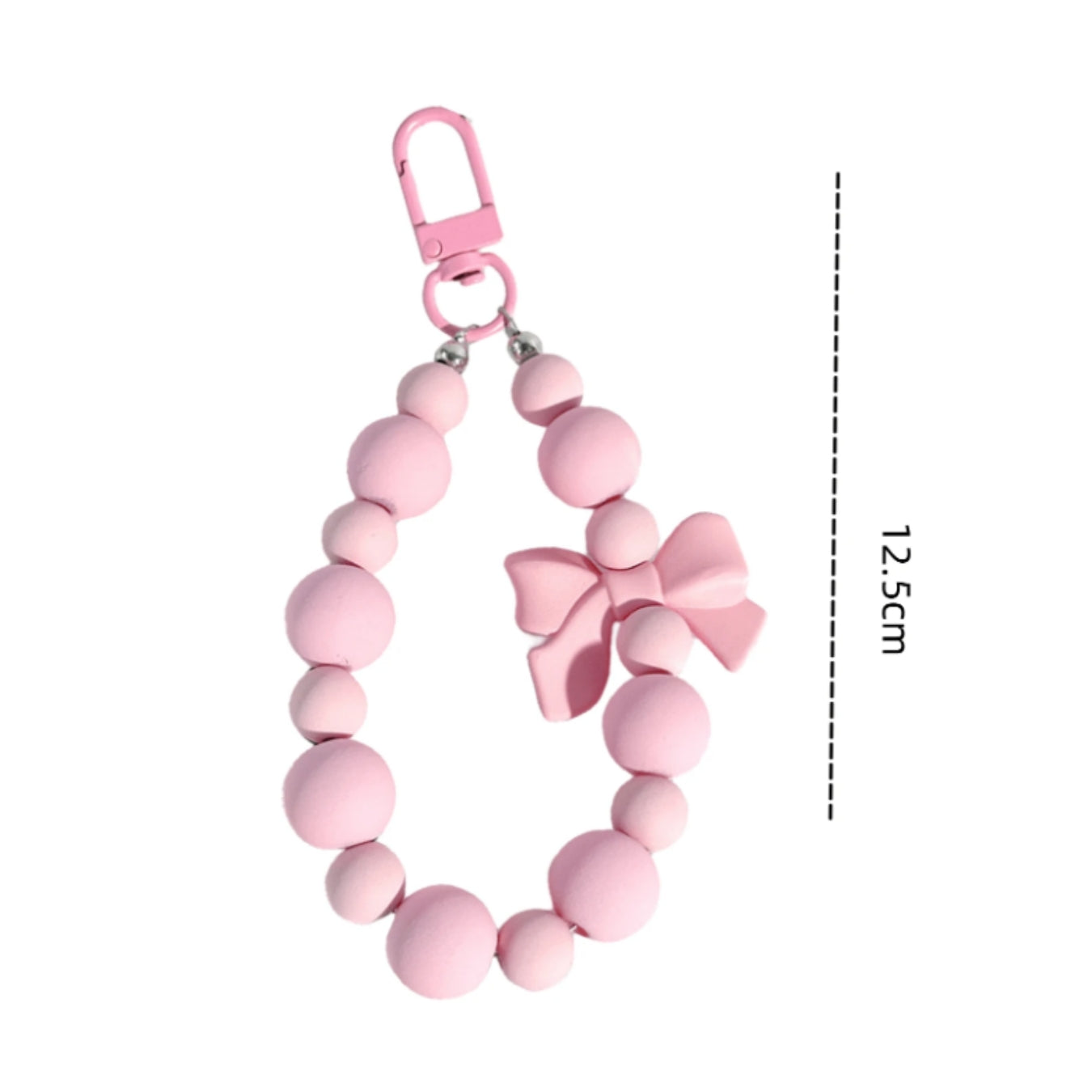 Pink Beads Bow Keychain